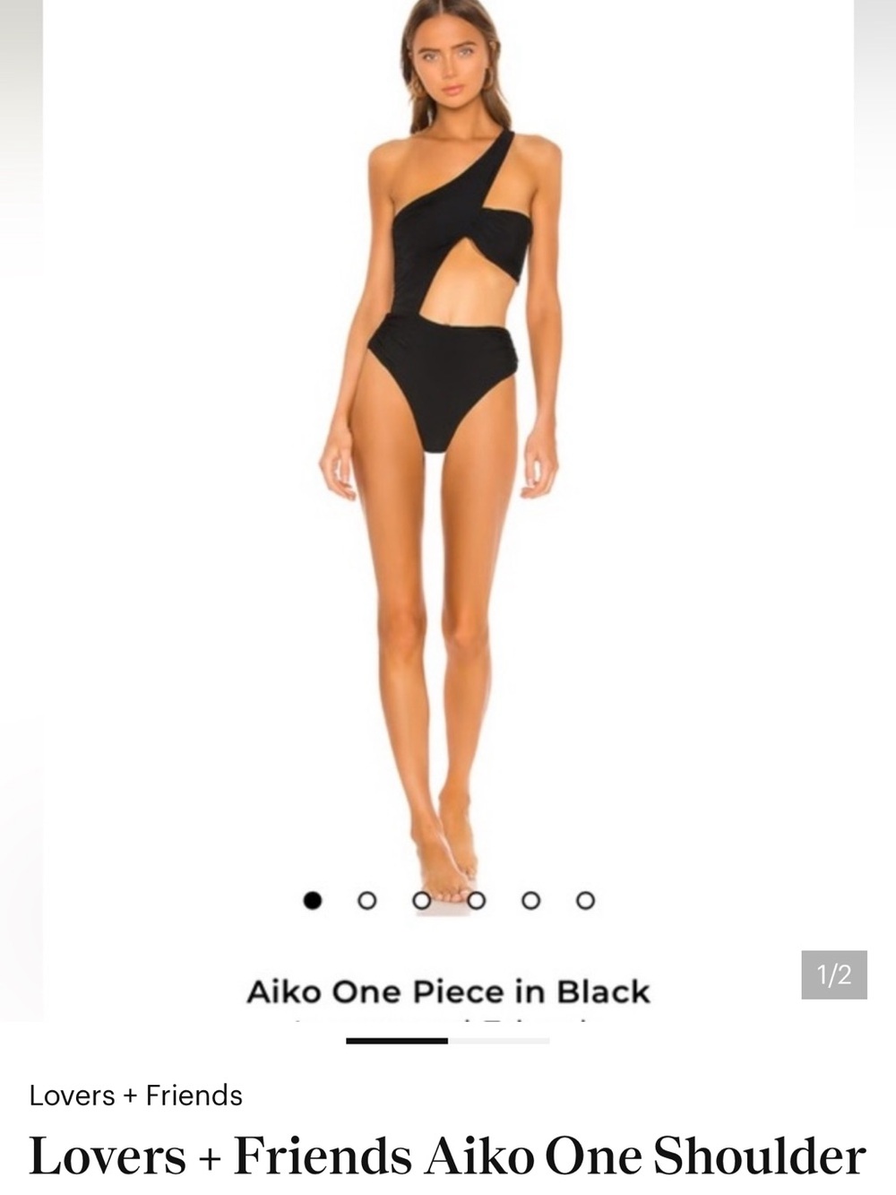 Lovers + Friends Black One-Shoulder Cutout One-Piece Swimsuit